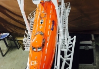custom made model of Free Fall Liftboat with davit system